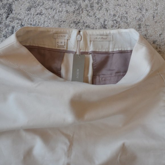 J Crew No2 Pencil Skirt Off White Stretch Womens Size 0 New - Picture 7 of 13